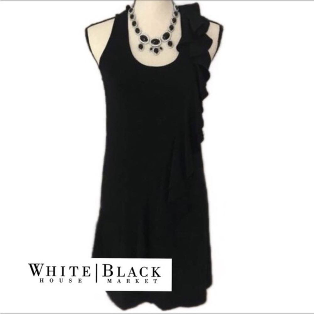 WHBM Faux Wrap Ruffle Dress
